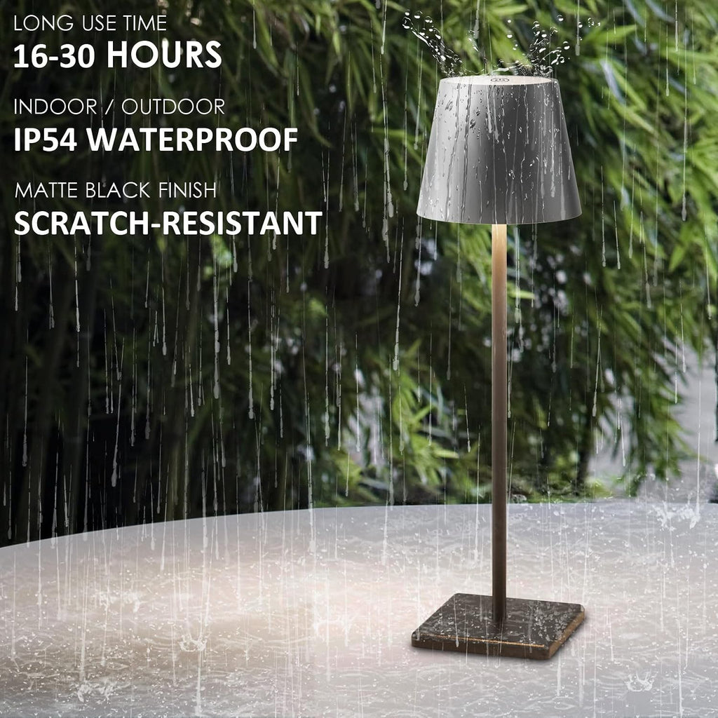 Black Cordless Table Lamp, 5000mAh Portable LED Rechargeable Lamp