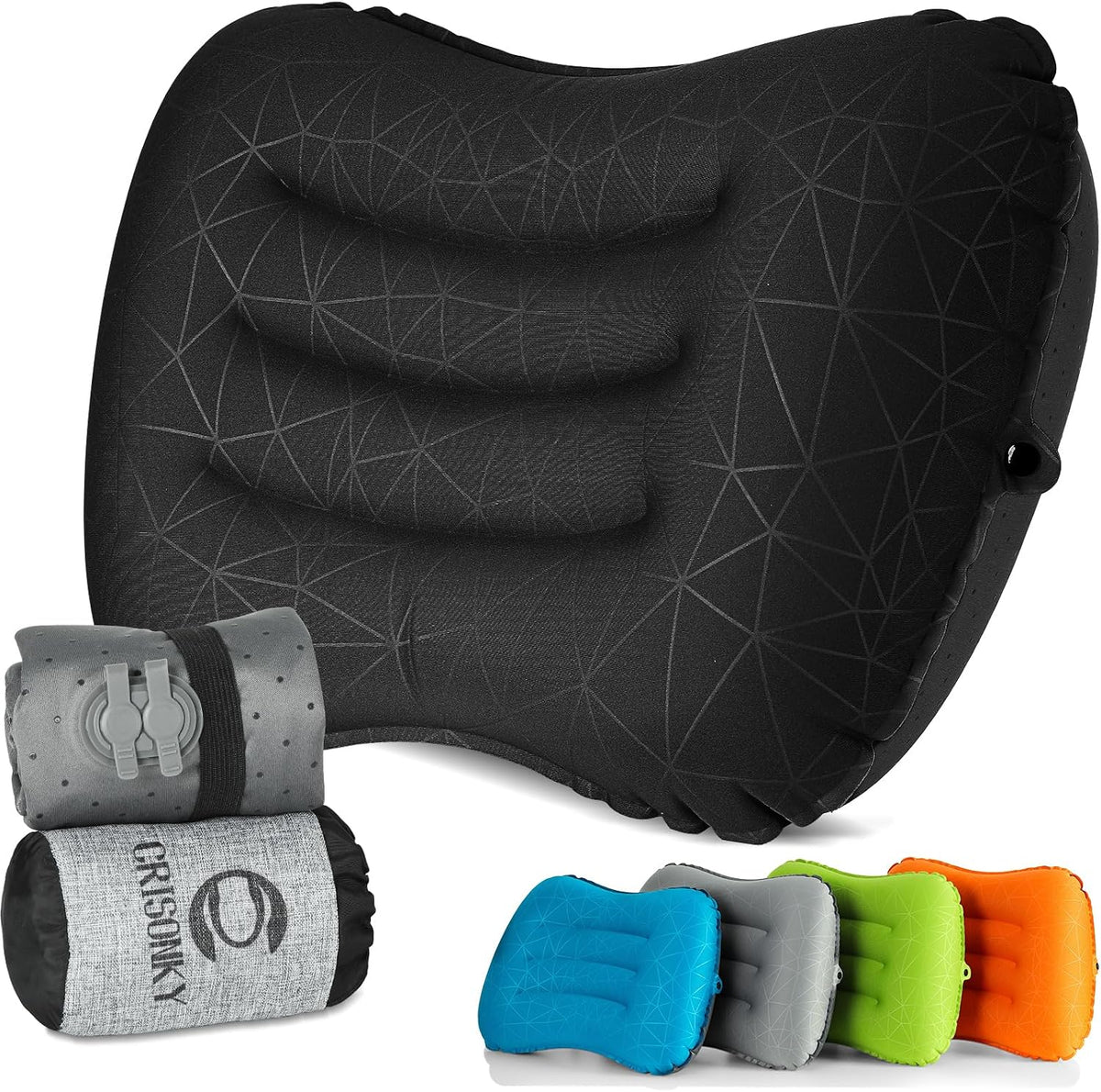 Crisonky Camping Pillow,Ultralight Inflatable Travel Pillow for Backpacking