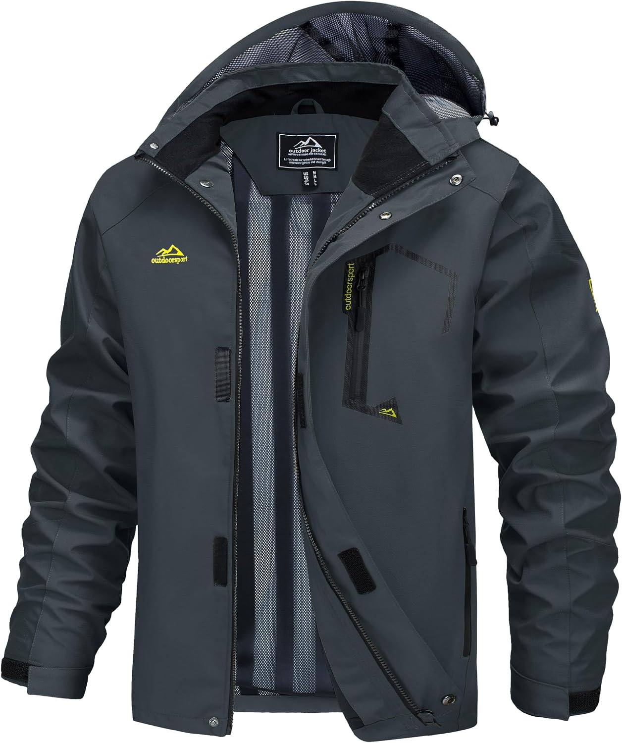 MAGCOMSEN Men's Lightweight Windbreaker Rain Jacket Raincoat with Detachable Hood for Hiking Fishing Activewear