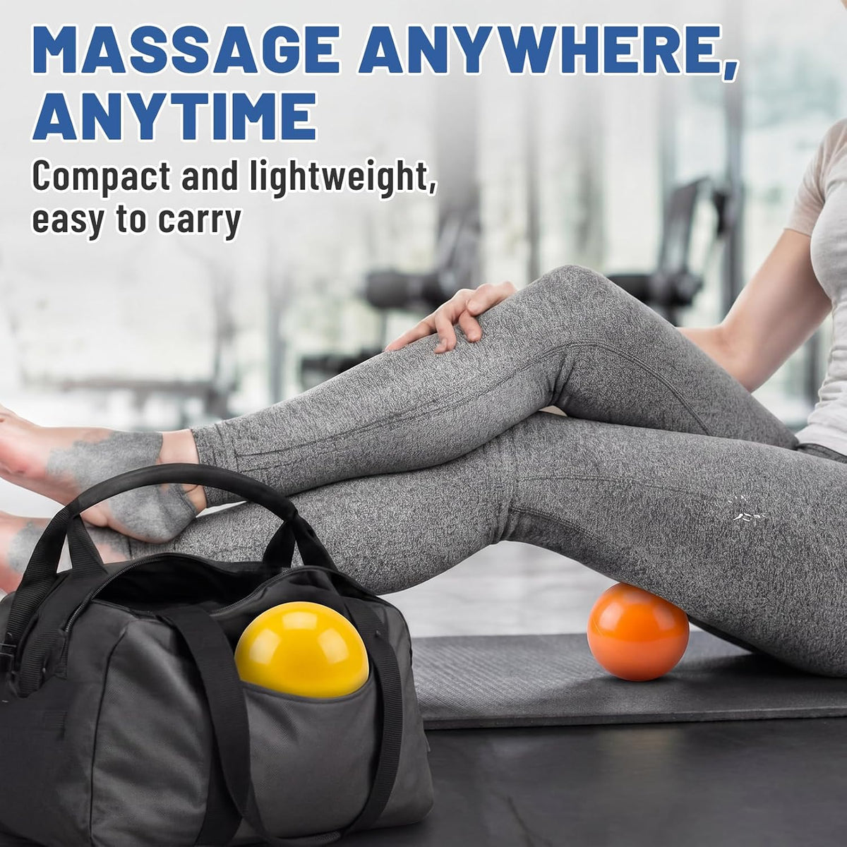 Seenelling 6 Pack Massage Exercise Balls for Myofascial Release, Inflatable Pilates Yoga Ball Set with Pump for Core Training, Fitness, Stretching, Classroom Activities