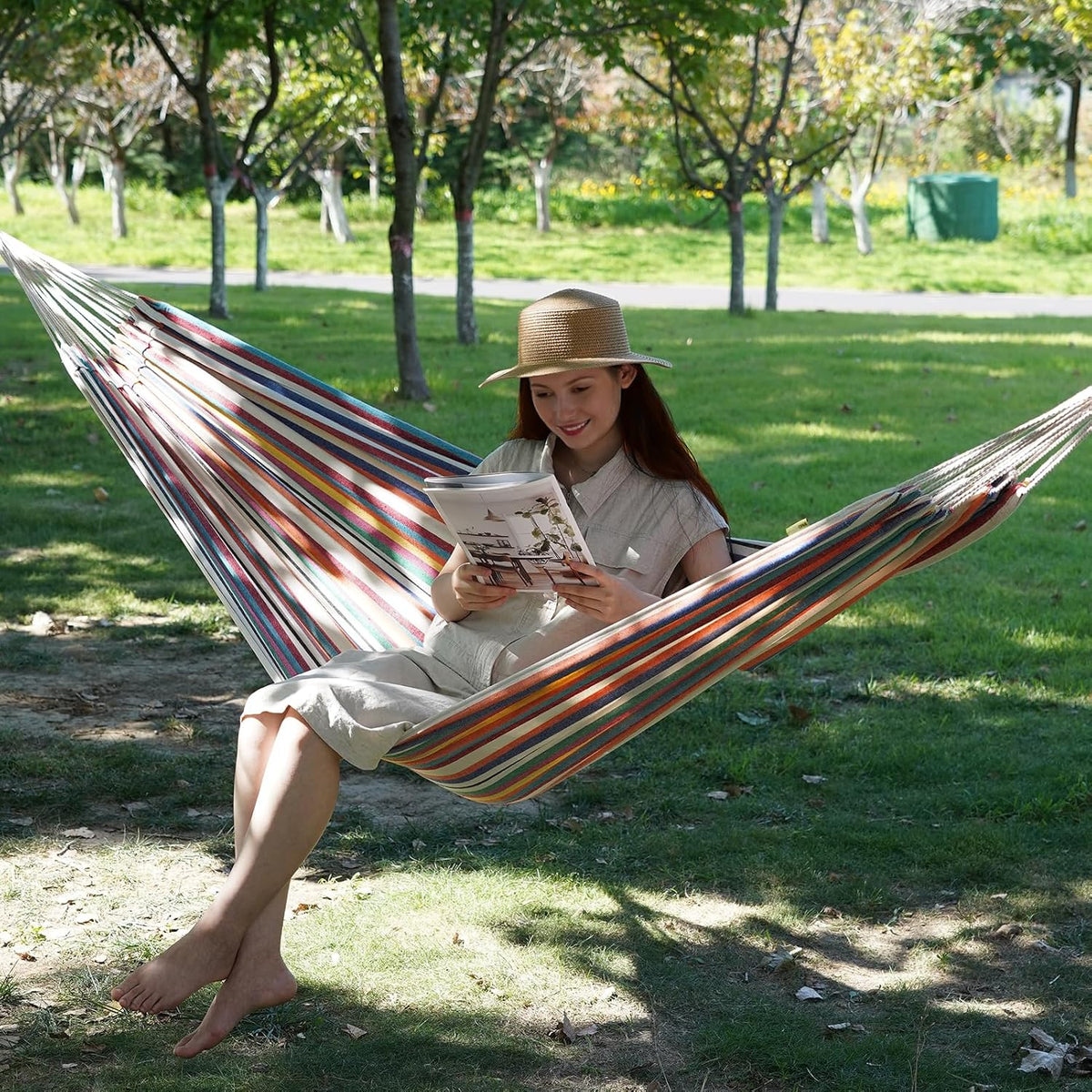 INNO STAGE Extra Large Double Hammock with Tree Straps, Mixcolor