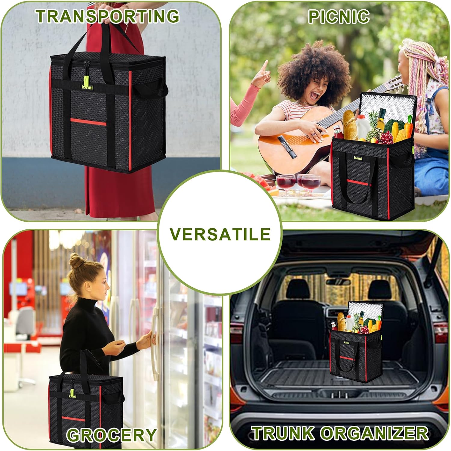 Insulated Reusable Grocery Bags, Premium Quality Cooler Bags insulated bag