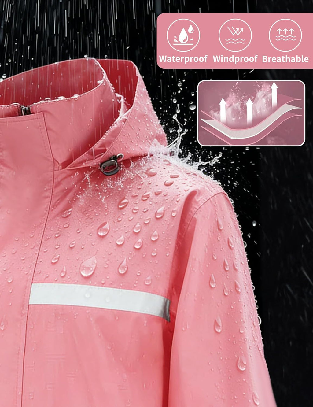 Waterproof Rain Suit for Men Women, Durable Rain Jacket and Pants 2 Piece