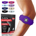 Sleeve Stars Tennis Elbow Brace for Men & Women, Elbow Brace for Tendonitis, Tennis Elbow Strap, Golfers Elbow Brace, Elbow Support Wrap for Tennis Elbow Relief, Fits 9"-23" (Pair/Dark Purple)