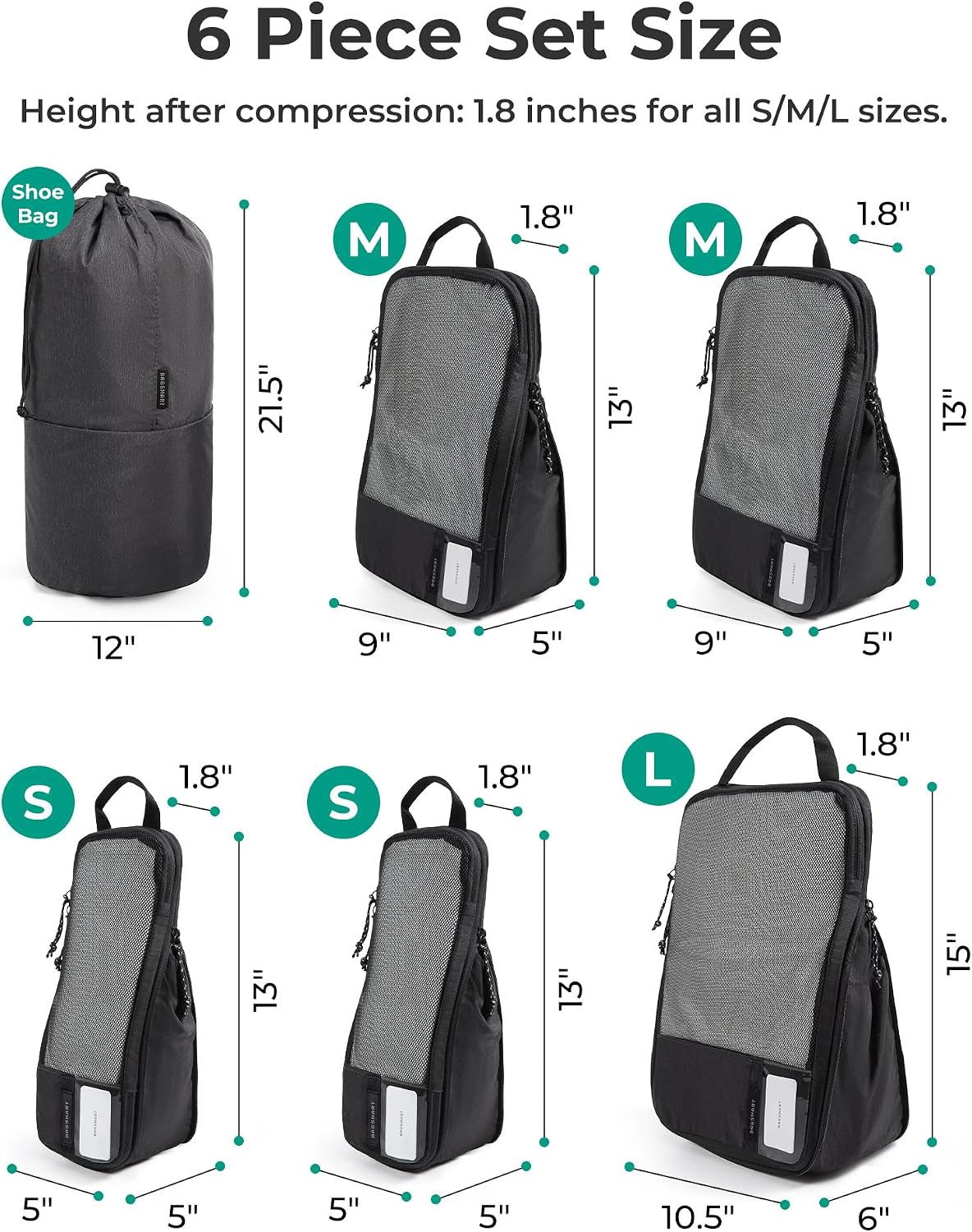 BAGSMART Compression Packing Cubes for Travel Essentials