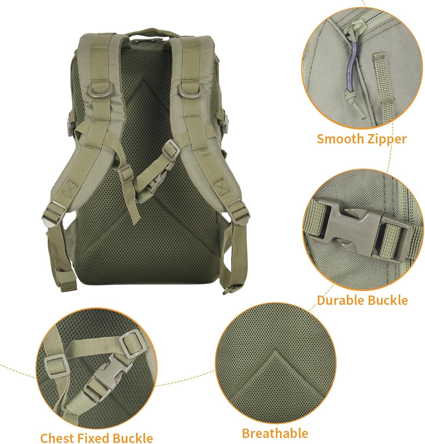 Small Tactical Hiking Backpack, 12L MOLLE Bookbag Daypack for Travel