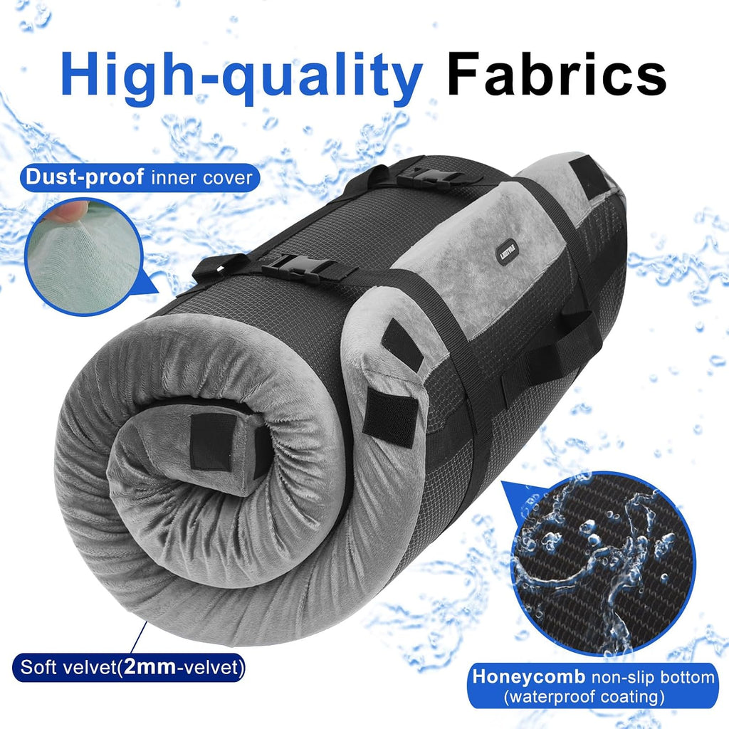 Memory Foam Camping Mattress pad, Comfortable Thick Floor Sleeping Mat for Adults with Waterproof and Non-Slip Bottom, Portable Roll Up Mattress for Sleepover Guest,Cot Mad for Car Camping