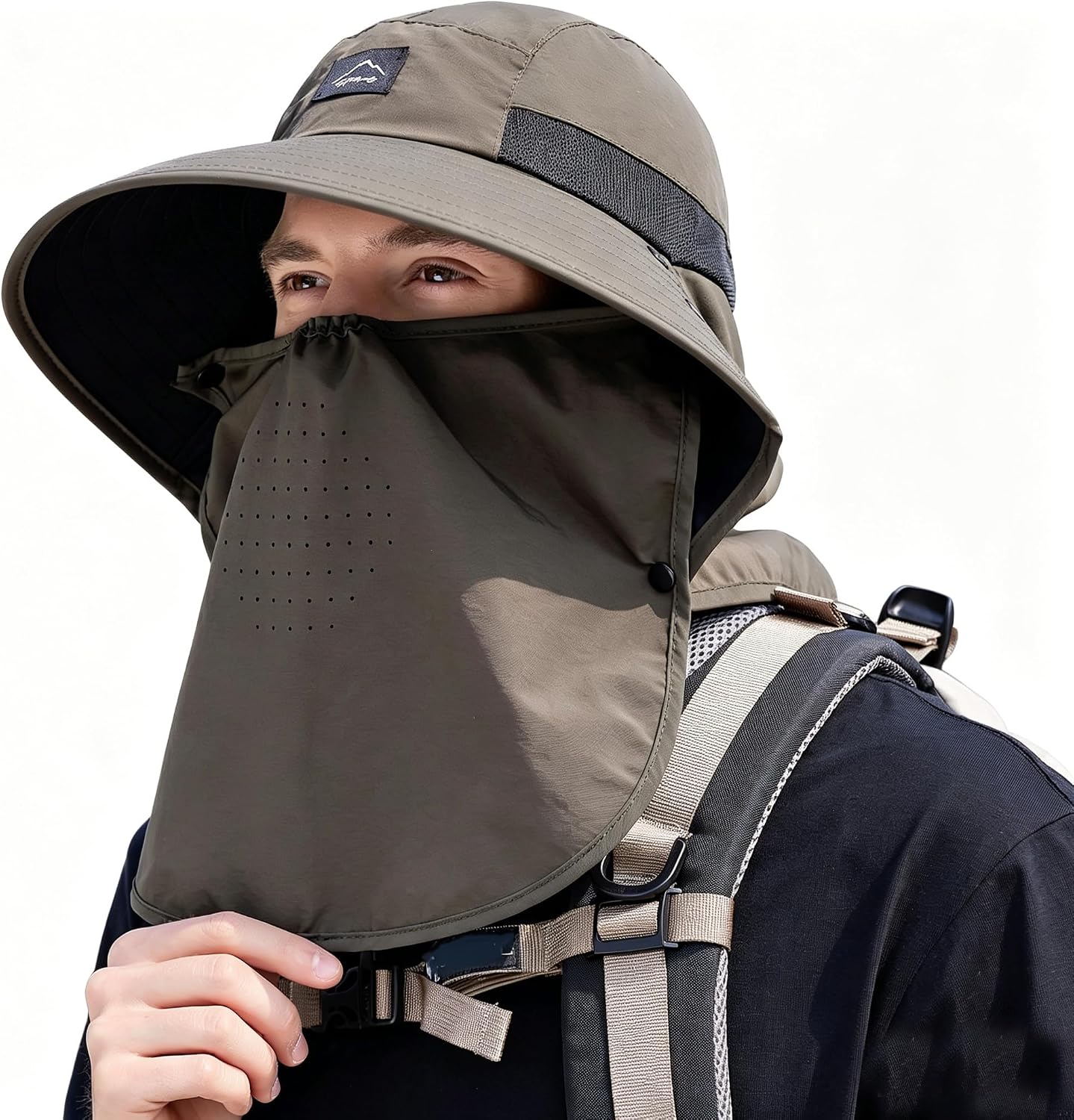 Rosoz Outdoor Sun Hat for Men Women, UPF 50+Fishing Hat with Neck Flap