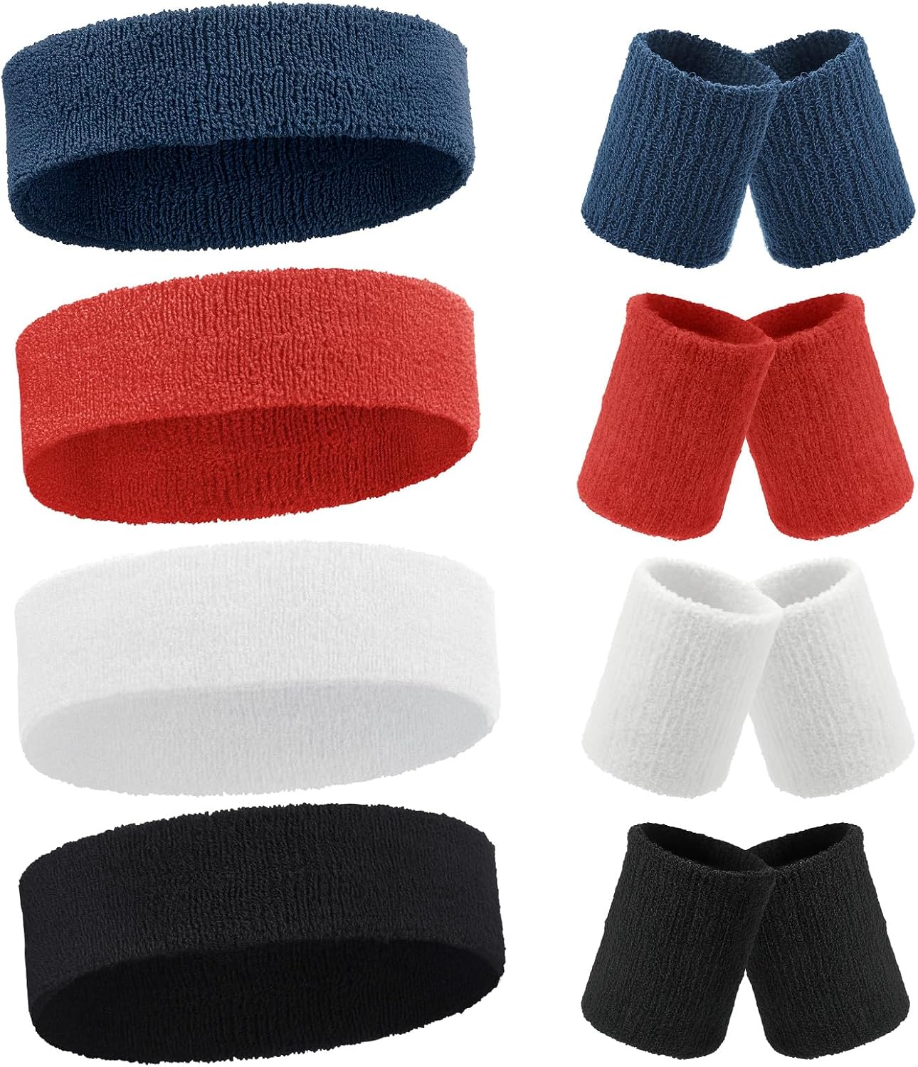 Civaner 12 Pcs Sweatbands Headbands Wristband Set Men Women