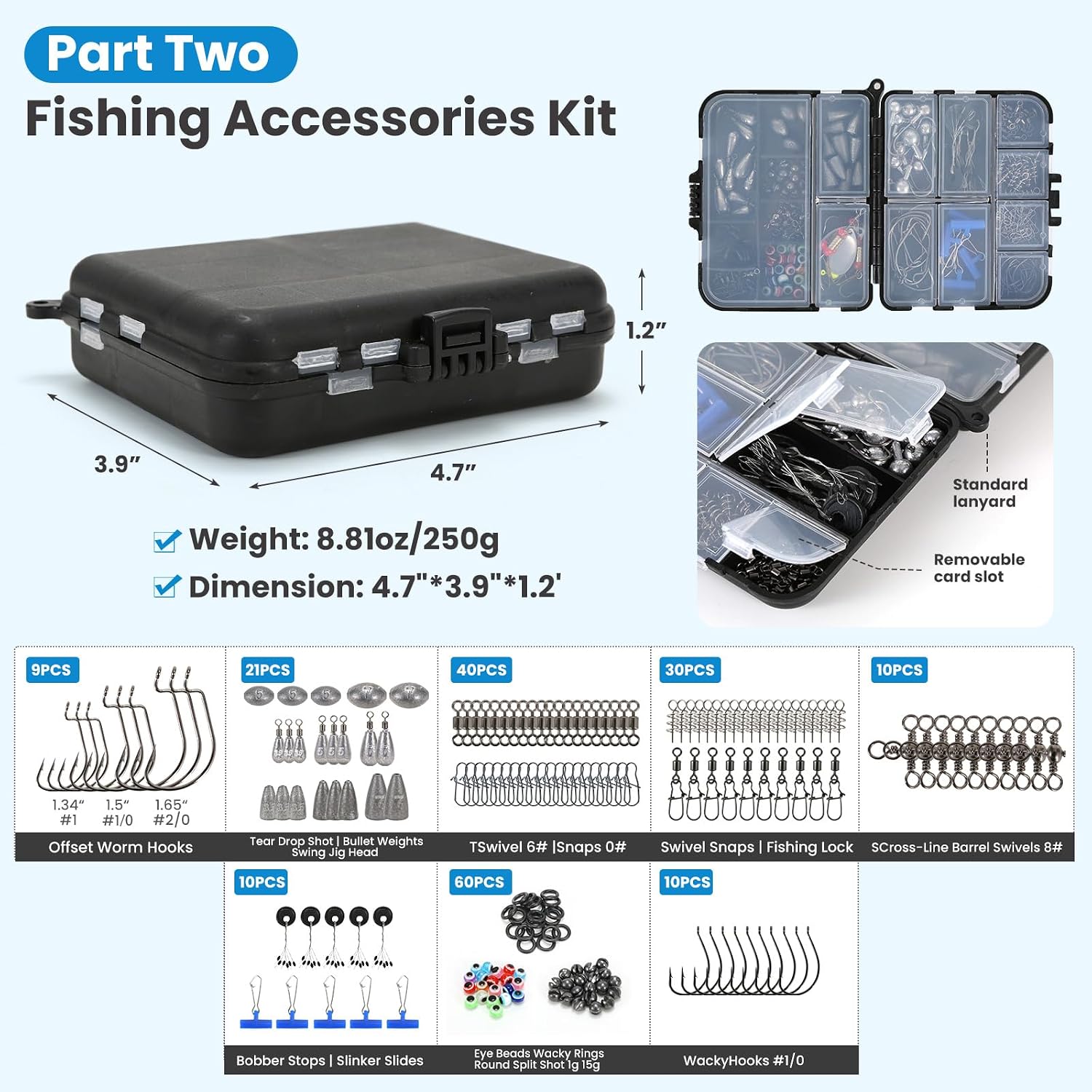 3-Layer Fishing Tackle Box Kit with Accessories Case and Tools