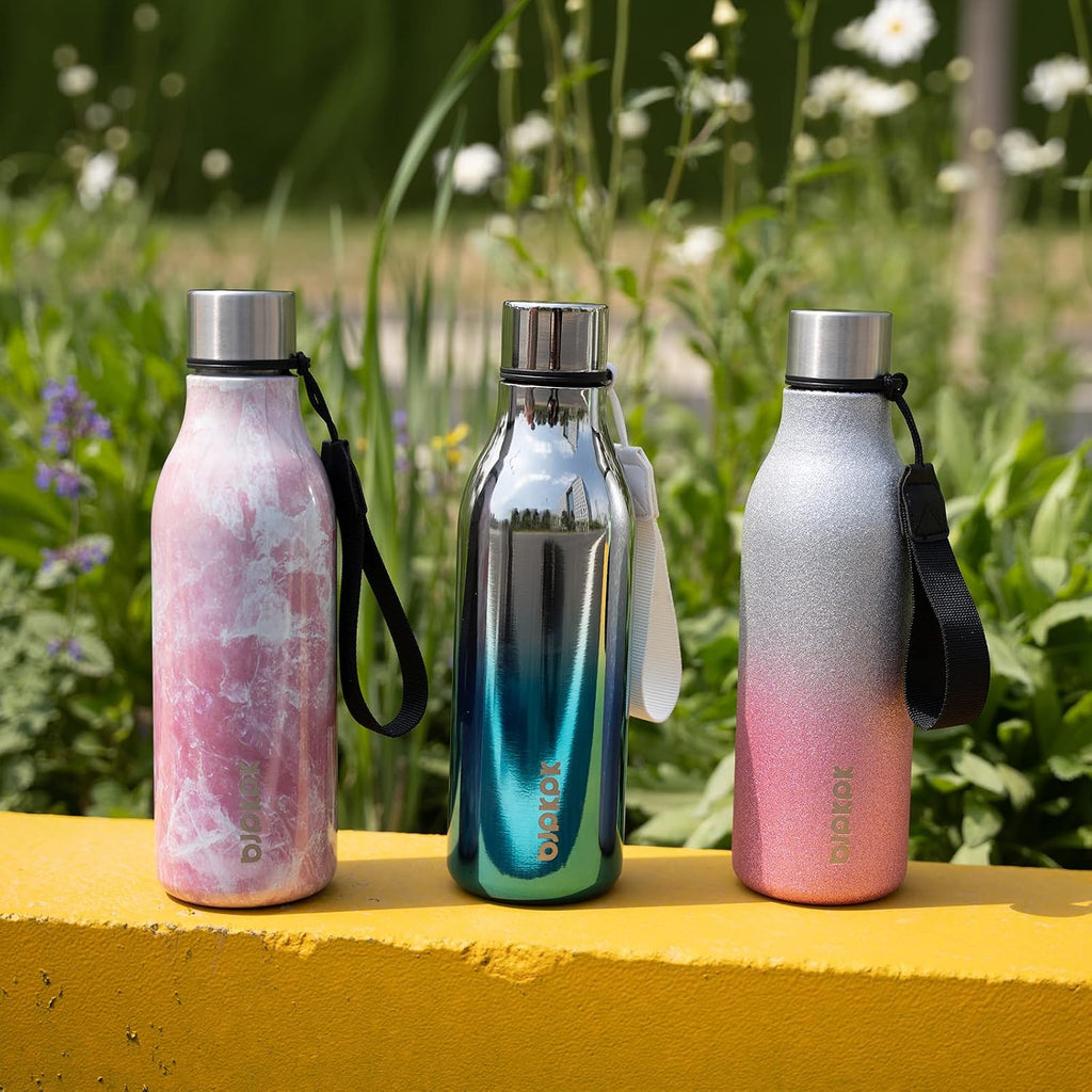 BJPKPK 18oz Insulated Water Bottle, Stainless Steel Bottle with Carry Strap