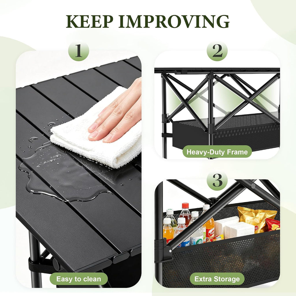 TrippleChain 4FT Folding Roll up Camping Table