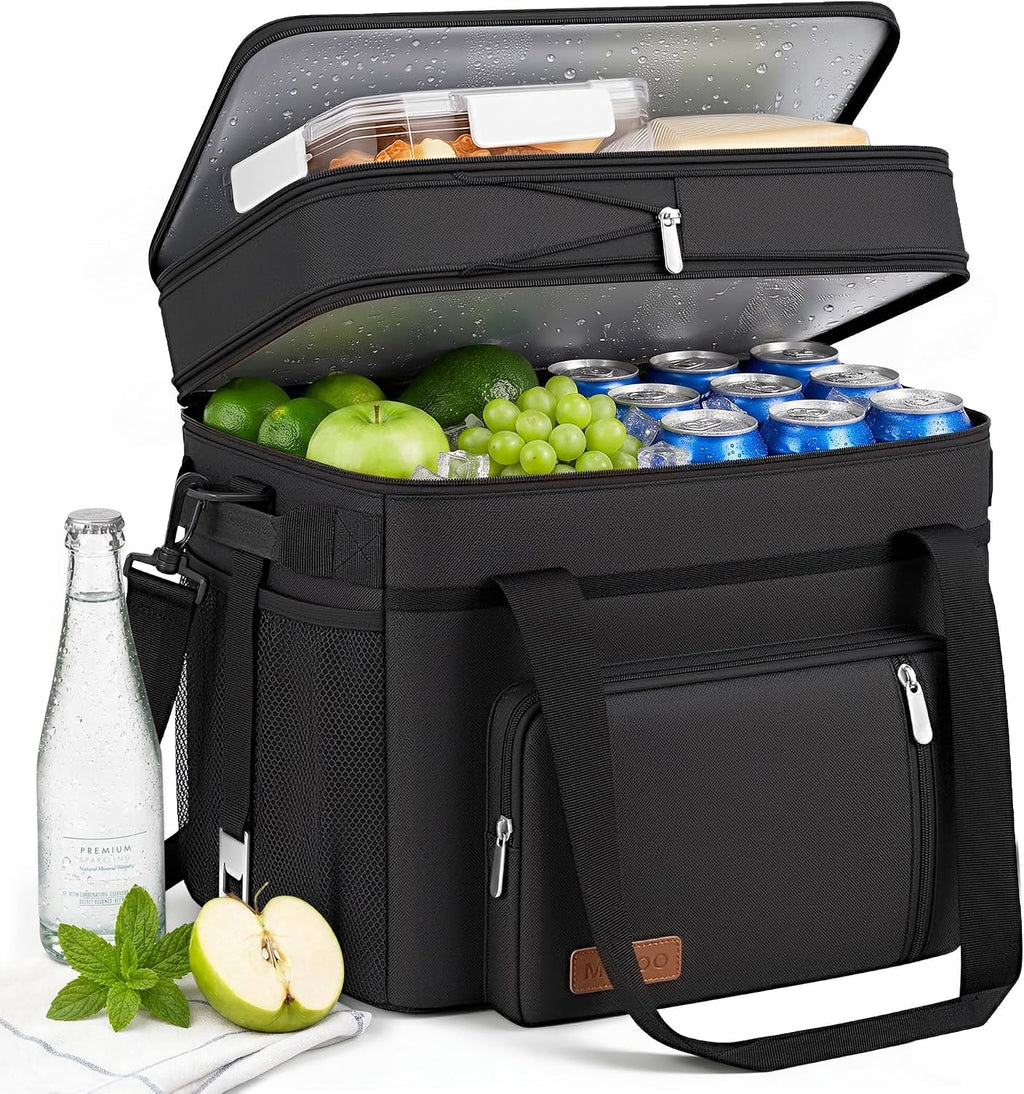 MIYCOO Lunch Bag for Women & Men, Expandable Double Deck Lunch Box, 15L