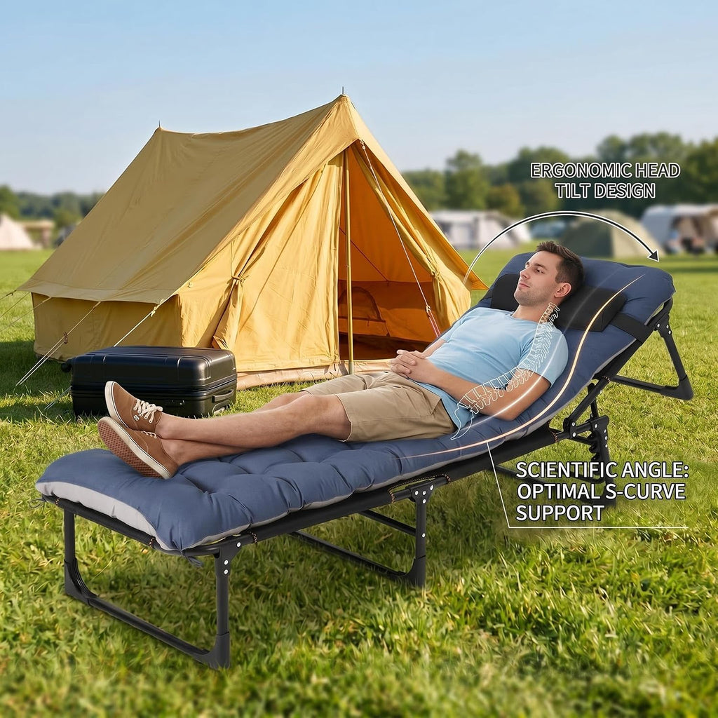 Garvee Foldable Camping Cot for Adults with Mattress
