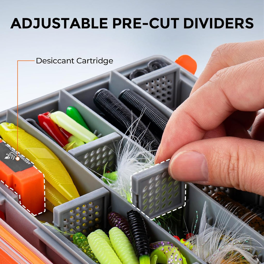 KastKing HyperSeal 3500 Double-Sided Waterproof Fishing Tackle Box, 1 Pack