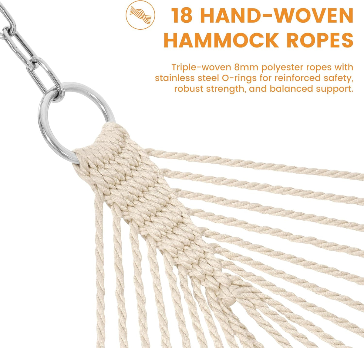 Lazy Daze 2 Person Caribbean Rope Hammock with 13 FT Natural Wood Stand