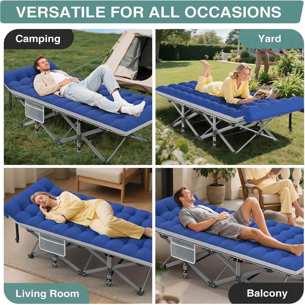 ZENPETIO Folding Camping Cot for Adults, 28" Heavy-Duty Portable Cots Bed