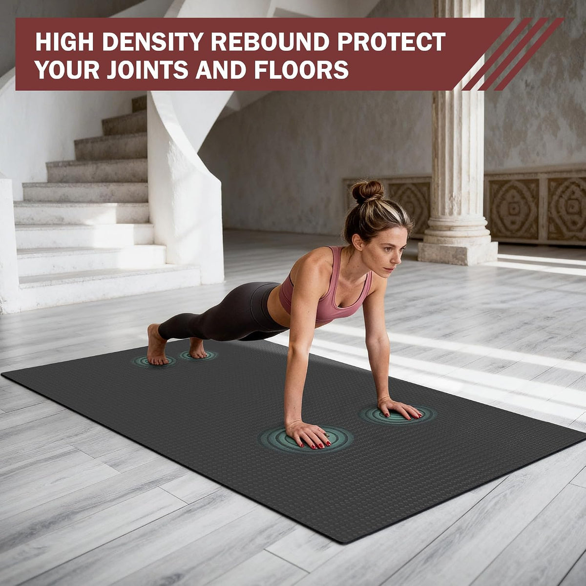 Stepwaver Extra Large Exercise Mat, 6'x4'/ 7'x5'/ 8'x5'/ 9'x5'/10'x5' (6mm)