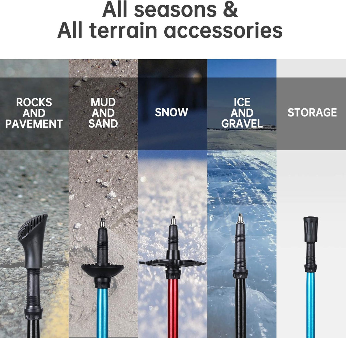 Trekking Poles Collapsible Hiking Poles - Lightweight Aircraft-Grade Aluminum Adjustable Hiking Sticks with Quick Lock System, Ultralight Walking Sticks for Women, Men & Seniors