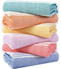 Genovega 6 Packs Oversized Turkish Beach Towels Set Towel Bulk 74"x38" Extra Large Quick Dry Sand Free Light Swim Bath Camping Pool Towel Travel Blanket Essentials Cruise Accessories Adult Vacation