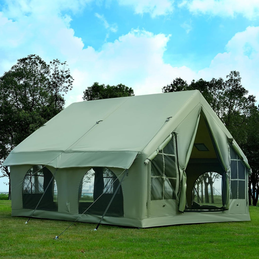 KNUO Large Inflatable Camping Tent with Rain Cover