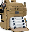 40L Tackle Fishing Backpack with 2 Rod Holders, Fits 4 3600 Trays