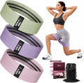 Fabric Resistance Band Set with Exercise Guide, 3 Levels for Hip and Glute