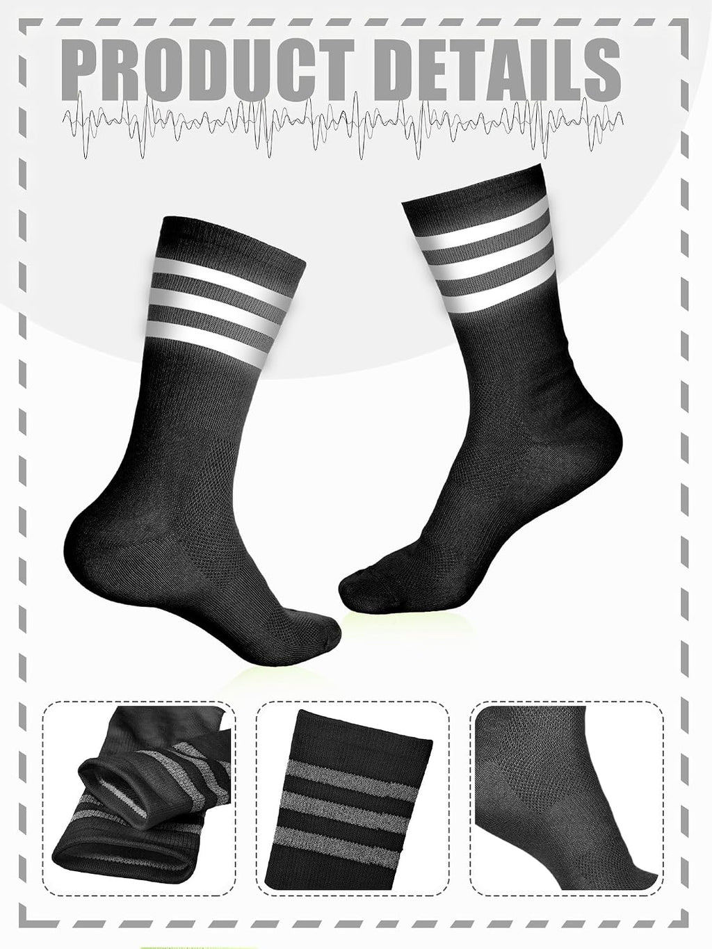4 Pairs Glow in Dark Reflective Socks Cycling