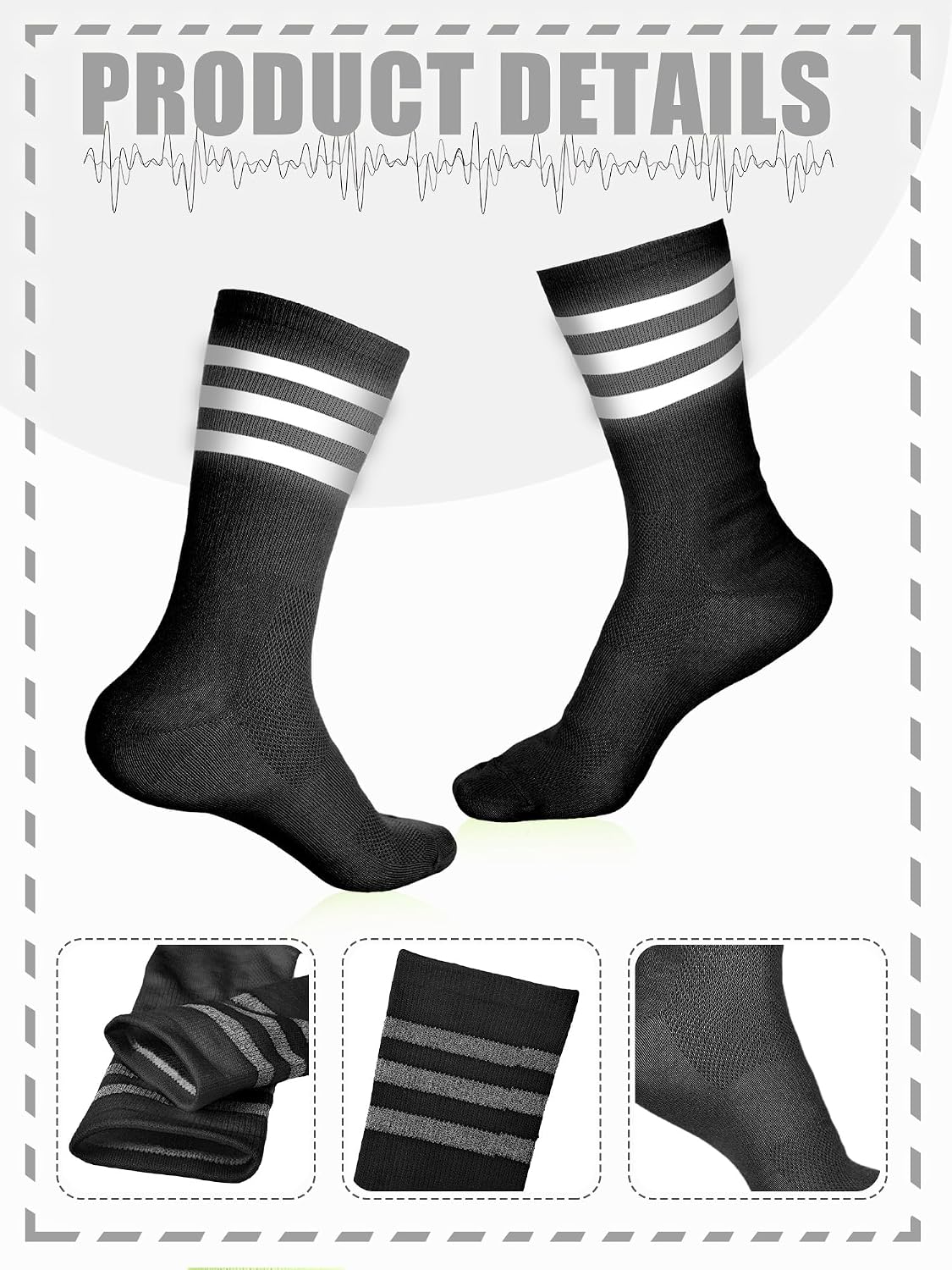 4 Pairs Glow in Dark Reflective Socks Cycling