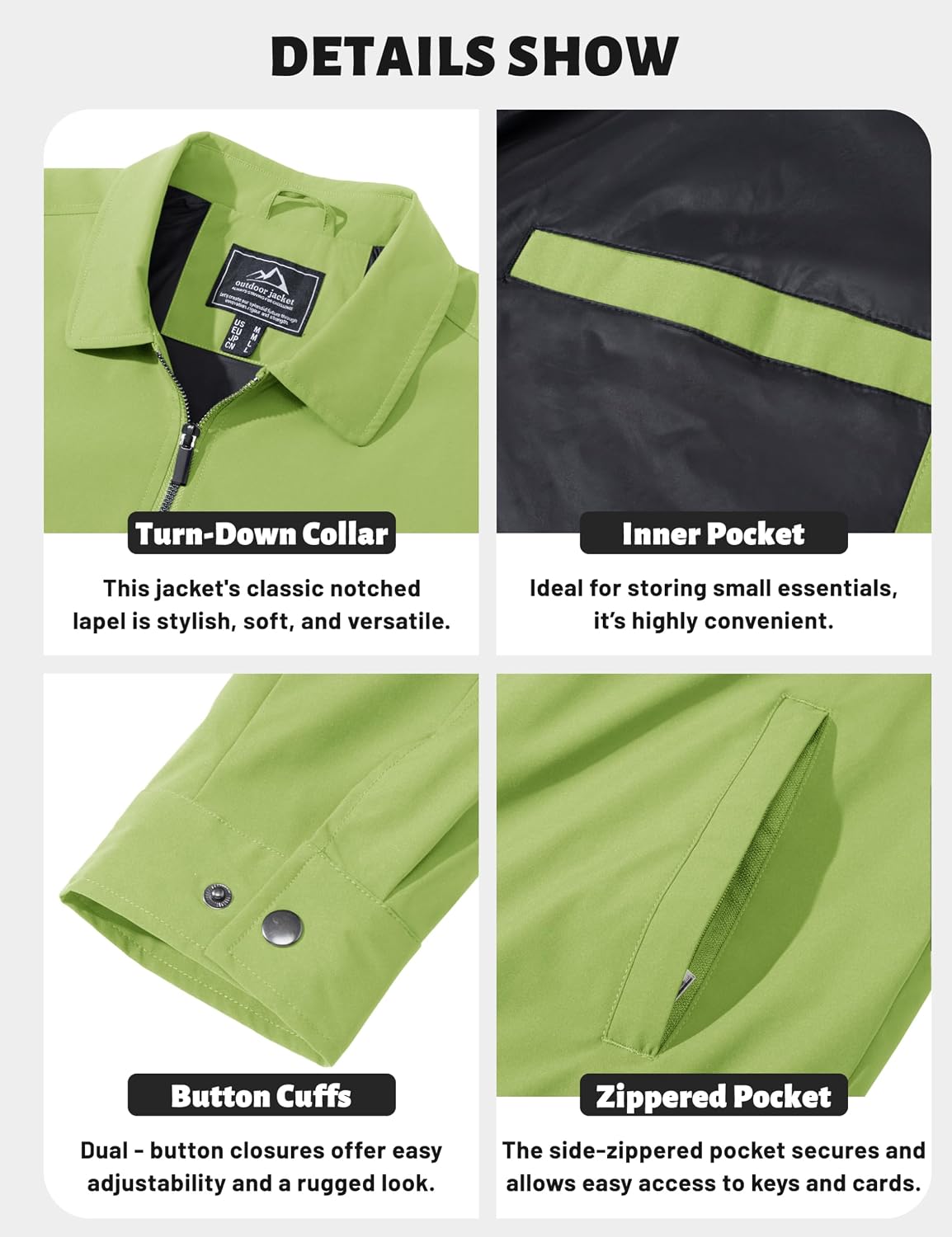 TACVASEN Men's Lightweight Jacket Fall Water-repellent Windbreaker Jackets