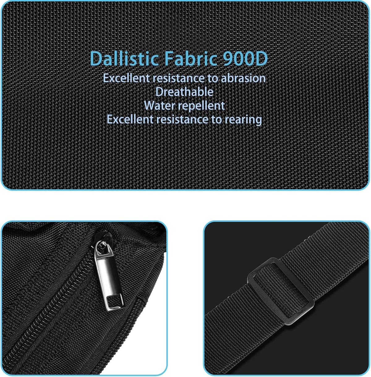 Sports Fanny Pack for Men Women, Outdoor Waist Pack Bag with 6 Zipper Pockets, Super Capacity Bum Bag with Adjustable Belt for Traveling Hiking Cycling Workout Casual