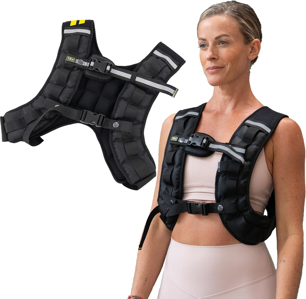 TRX HexGrip Weight Vest - 10 lb Adjustable Weight Vest for Strength Training & Running, Breathable Workout Vest for Fitness, Muscle Building, Weightlifting & Weight Loss, Durable Training Equipment