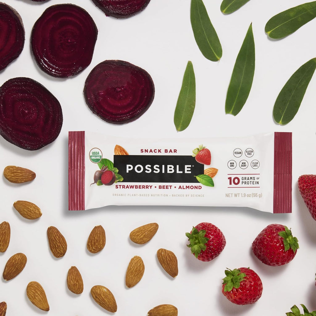 POSSIBLE Snack Bar, Strawberry Beet Almond, 12 Count (Pack of 1)