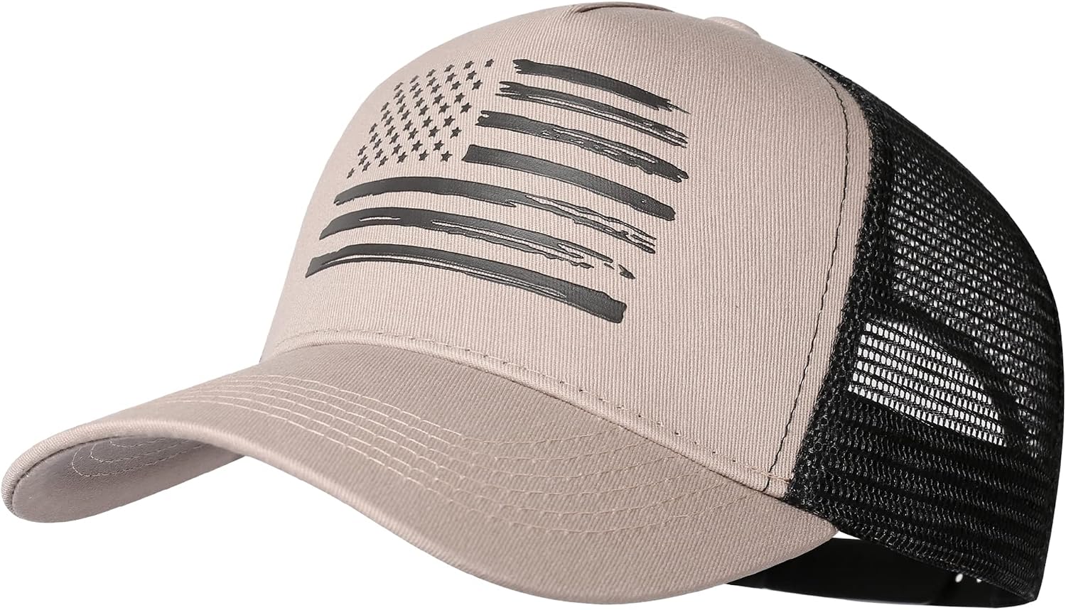 Baseball Cap, American Flag Trucker Hat for Men Women, Breathable Adjustable Fit Outdoor Mesh Snapback Hats