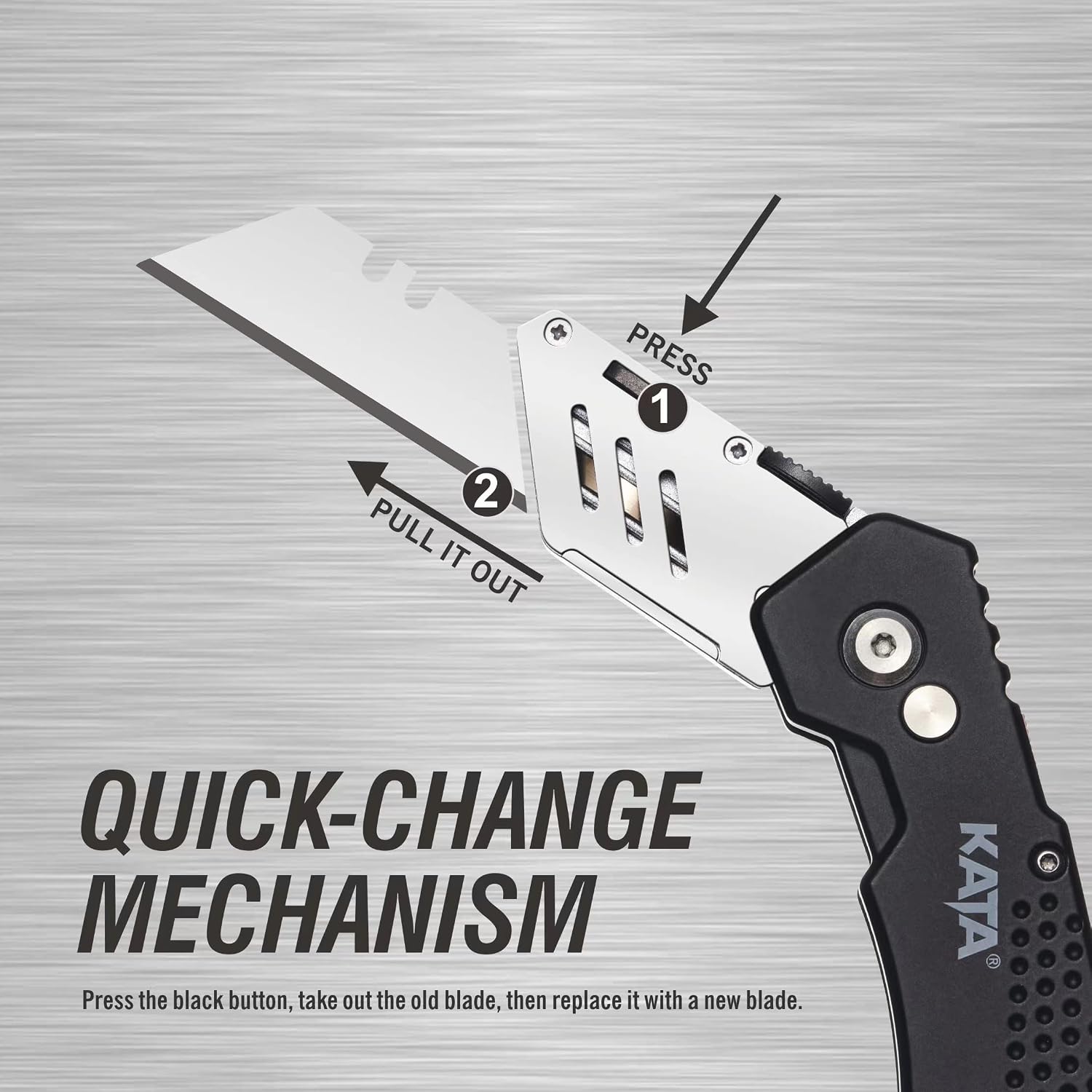 KATA 3 Pack Folding Utility Knife Set, Heavy Duty Box Cutters with Blades