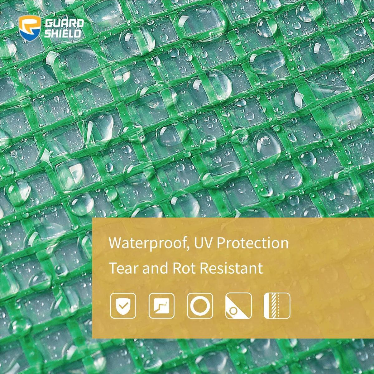 GUARD SHIELD Clear Green Tarp Heavy Duty 10x20 Feet Waterproof for Greenhouse Outdoor Garden Poly Cover UV Resistant 3x3 Weave 10mil (2-Pack)