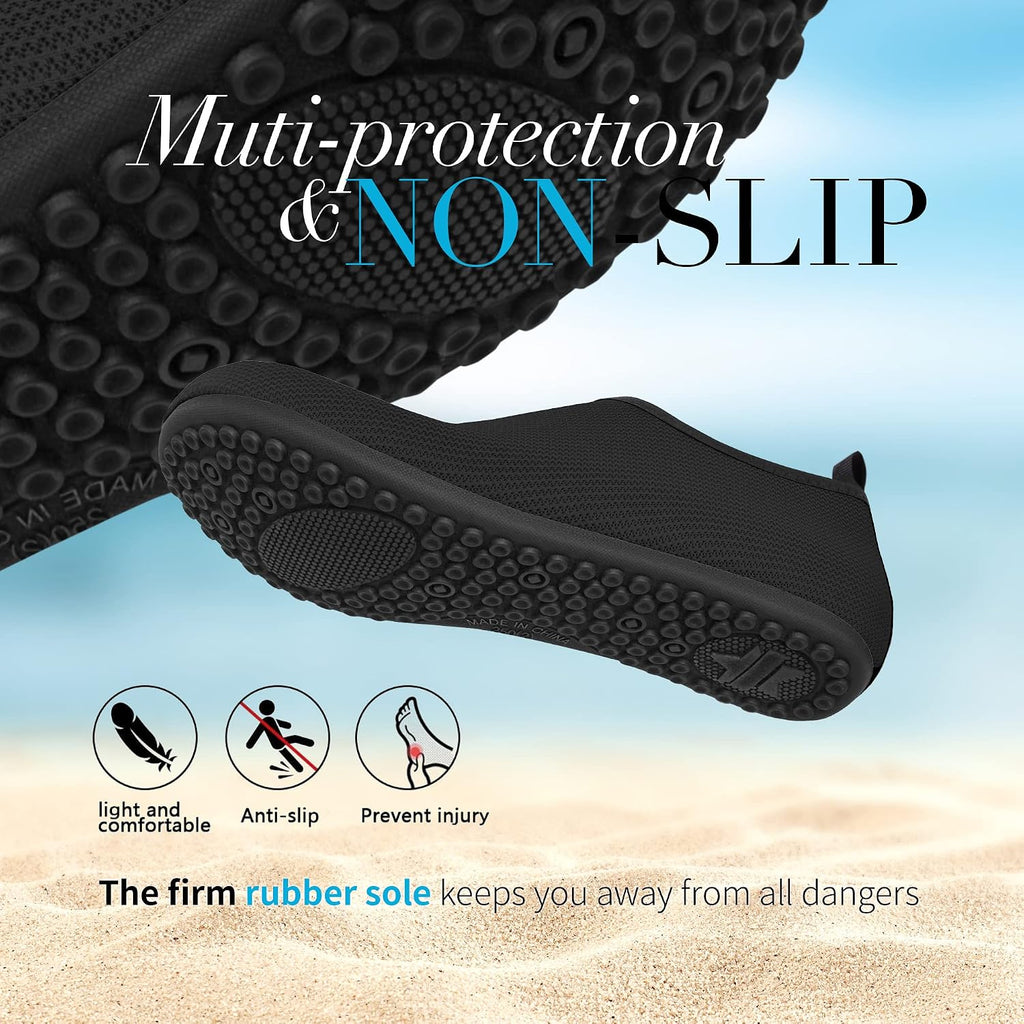 Homitem Water Shoes for Women Men Aqua Socks Swim Beach Pool River Slip-On Barefoot Quick-Dry Vacation Cruise Essentials Accessories for Yoga Kayak Sports