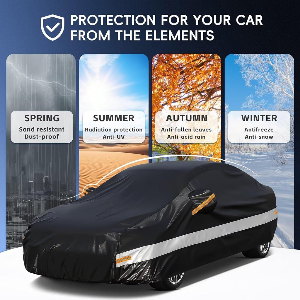 Sedan Car Cover Custom Fit Audi A4/S4/RS4 1994-2025, 100% Waterproof Breathable Outdoor Car Covers, Sun Rain Dust Snow Protection. (Ships from US Warehouse)