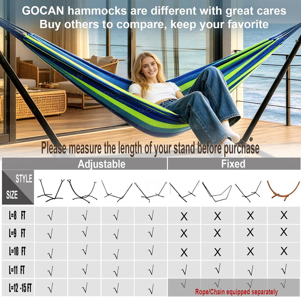 GOCAN Hammock Brazilian Style 2 Person Extra Large bedsize 220 x 160cm