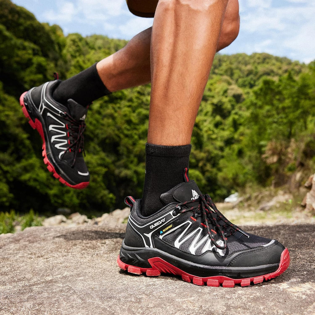 Queday Mens Waterproof Lightweight Hiking Shoes