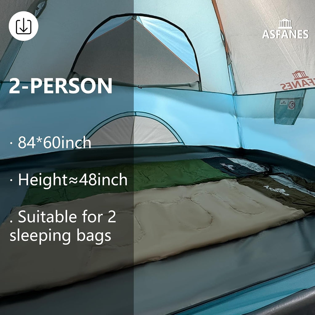 ASFANES Tents for Camping 2/4/6 Person Camping Dome Tent, Waterproof,Spacious, Lightweight Portable Backpacking Tent for Outdoor Camping/Hiking