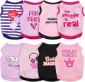Reginary 8 Pcs Dog Shirts Girl Small Dog Clothes, Vivid Pattern, X-Small