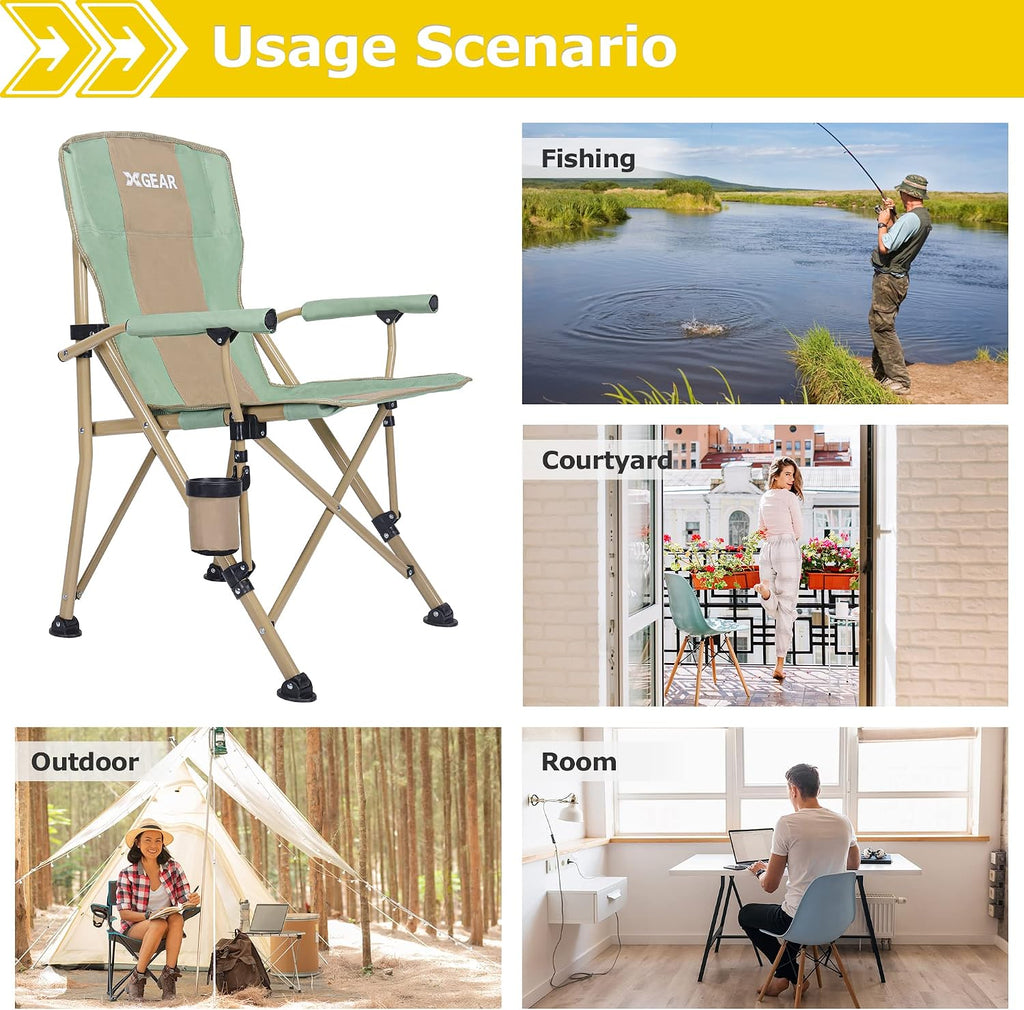 XGEAR Portable Camping Chair for Adutls Outdoor Camp Chairs,Blue