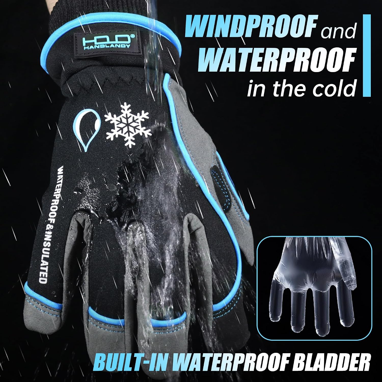 HANDLANDY Winter Work Gloves, 3M Thinsulate Waterproof Insulated Glove for Men Women