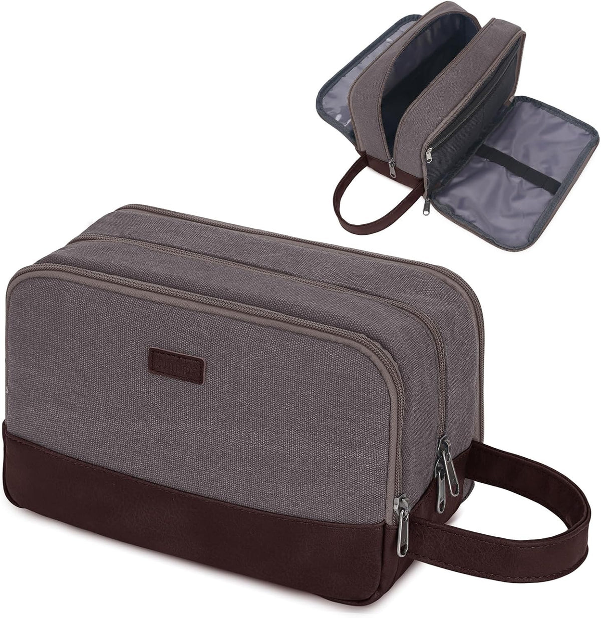 WANDF Travel Toiletry Bag for Men, Canvas Shaving Dopp Kit