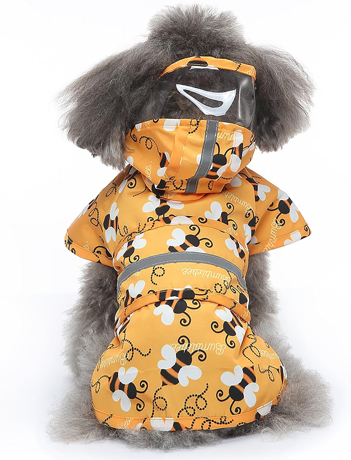 Dog Raincoat Hooded Reflective Waterproof Slicker Poncho