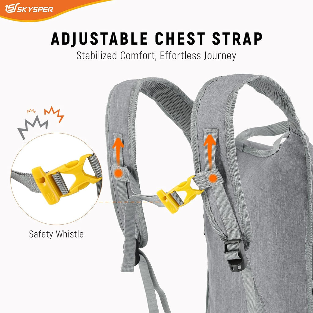 SKYSPER 15L/20L Foldable Hiking Backpack Lightweight Packable Travel Daypack with Chest Strap Small Folding Pack for Walking