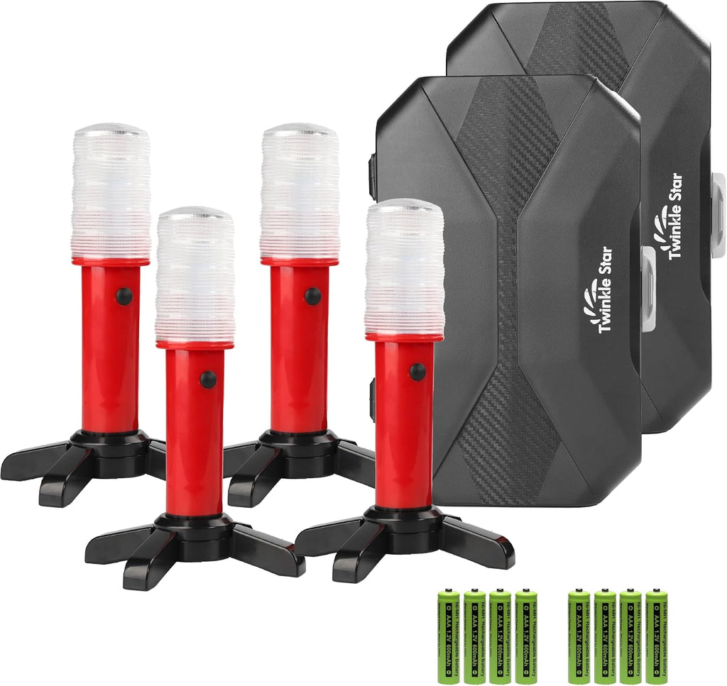 Twinkle Star LED Safety Strobe Road Warning Light, Set of 4