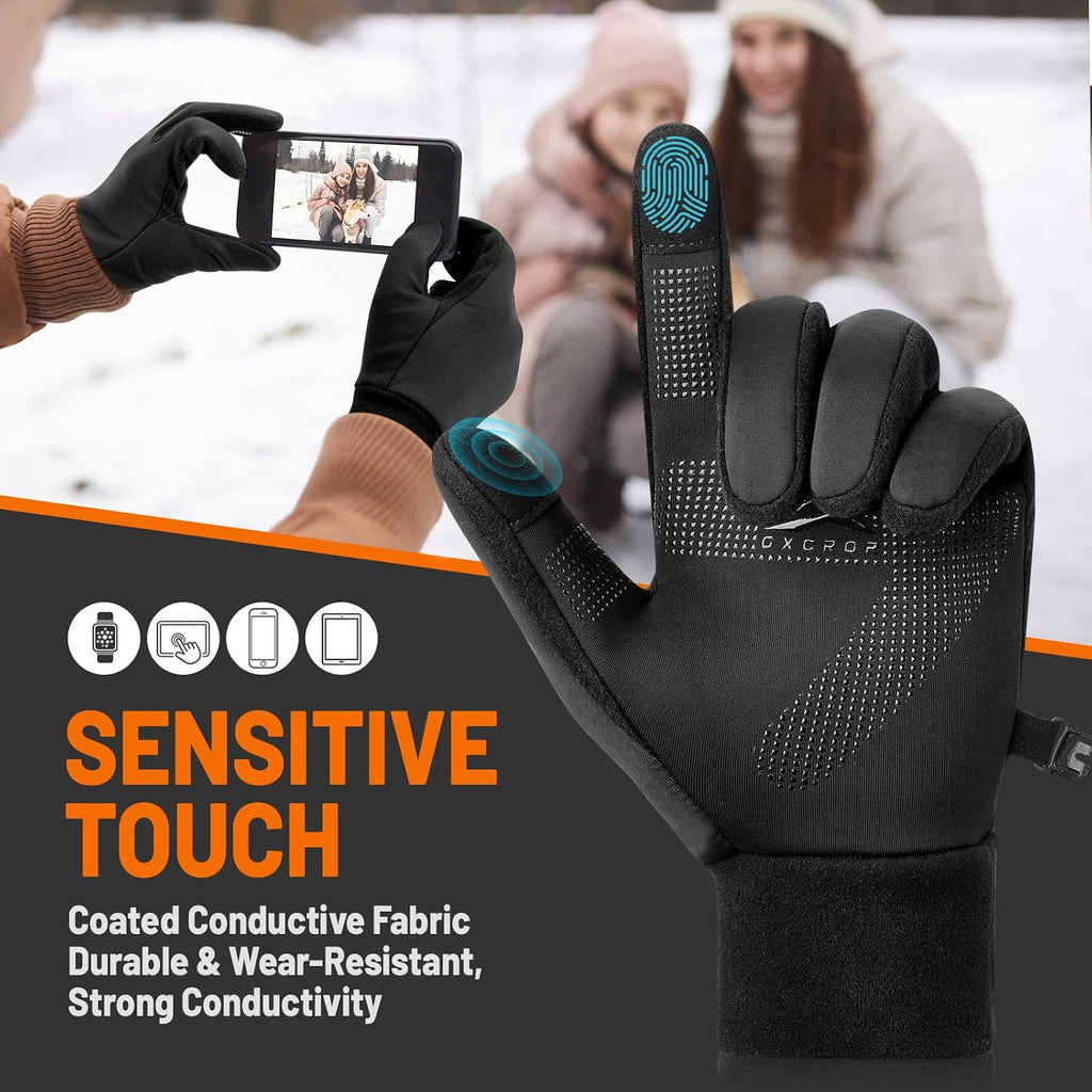 GXCROR Winter Gloves with Windproof & 3M Thermal Insulation, Touchscreen & Anti-Slip, Ideal for Running, Cycling, Hiking, Driving, and Outdoor Activities