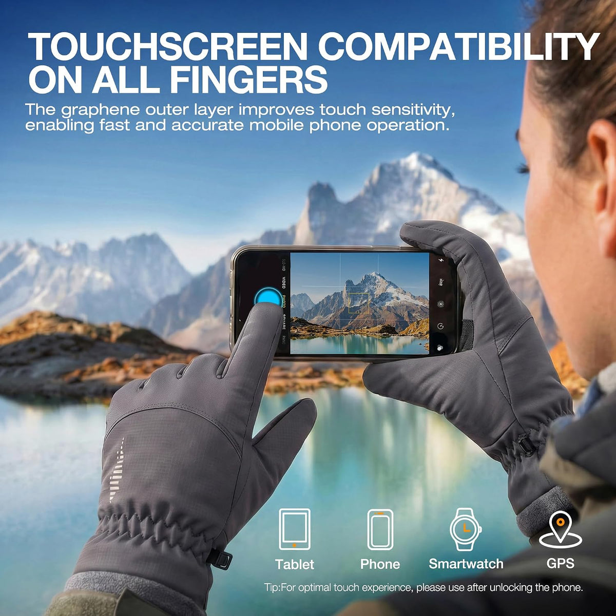SIMARI Winter Waterproof Warm Gloves Women Men with Touchscreen Fingers, Ski Snow Windproof for Cold Weather Thermal, for Running Hiking Driving Cycling Outdoor Sports Daily Work